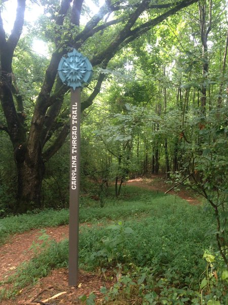 Carolina Thread Trail sign at Riverbend Farm Trail