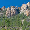 Church Dome, although "Church Spires" might be a better name. The highest Pinnacle is Class 5 via the easiest route. The pinnacle on the left is Class 5.5. Climbers have given names to twelve of the formations in this picture.