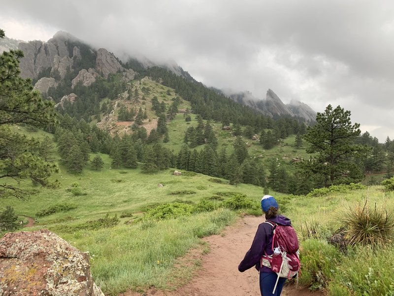 Flatirons and the impending cloud storm.