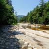 Looking down stream from where the trail juts out into the riverbed.