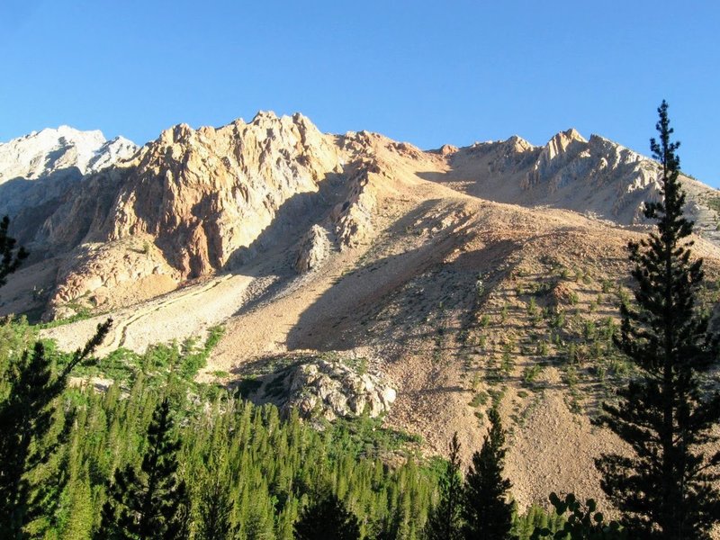 Piute Crags from the Lamarck Lakes Trail.