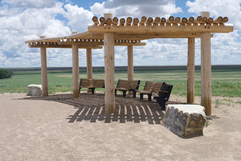 The pergola at the monument on the hill allows visitors a chance to sit and reflect upon the events that happened here in November 1864.