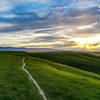 Sunset on Soldier Ridge with the Bighorn Mountains to the west.