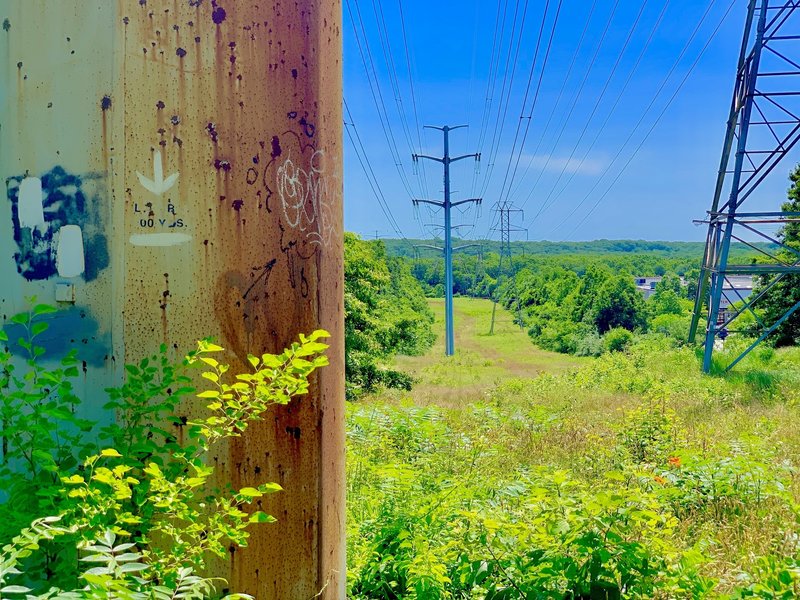 Power lines along the trail.