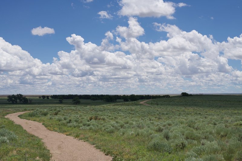 Looking back, you get a great view of the monument and the high plains.