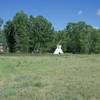 The trail passes a couple of teepees as it makes its way to the fort.