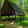 Small shelter for hikers near the east trailhead for the Tall Poplar Trail