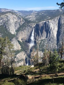 Almost all of Yosemite Falls from the Pohono Trail between Taft Point and Sentinel Dome.