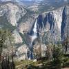 Almost all of Yosemite Falls from the Pohono Trail between Taft Point and Sentinel Dome.