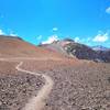 Flowing trail through looking towards Cerro Parva