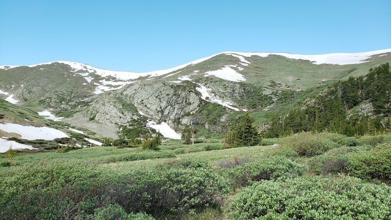 View of unnamed 12er's from the basin