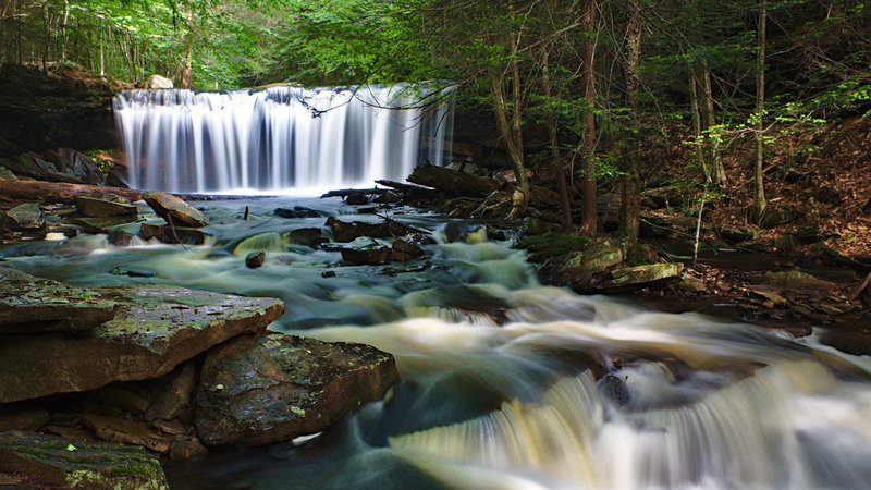 The 13 foot Oneida Falls of Rickets Glen State Park, Pennsylvania