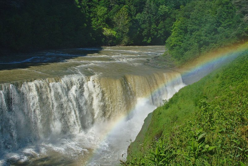 A rainbow born from the Lower Falls of Letchworth State Park, NY.