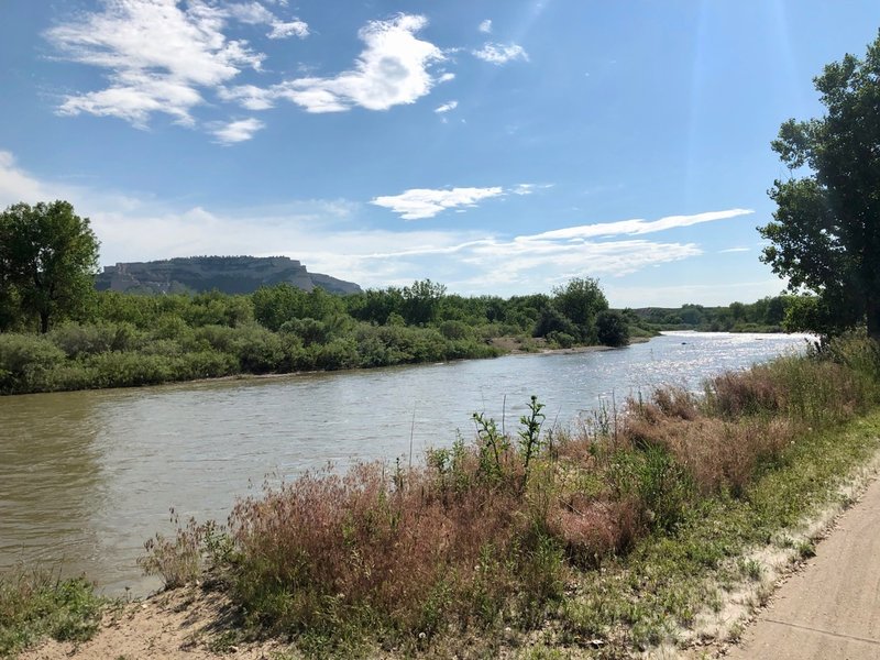 The North Platte River and Scotts Bluff from the path.