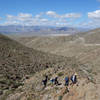 Hikers on the old Indian trial between Palo Verge Canyon and Smoke Tree Canyon