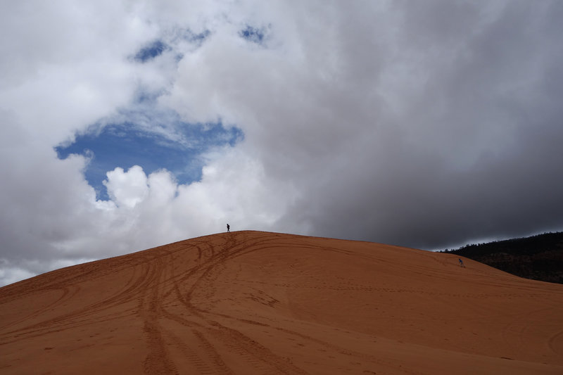 Sucker hole over a dune at Coral Pink Sand Dunes SP