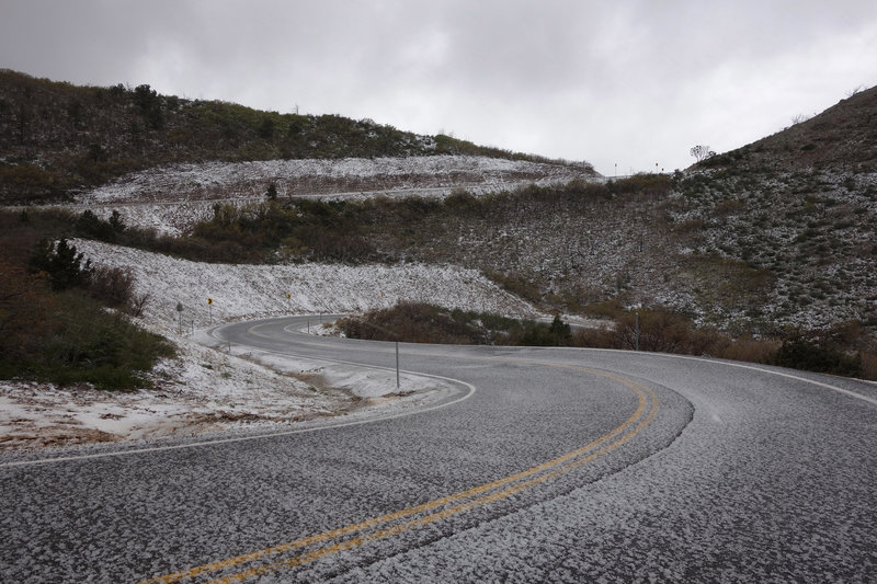 Winter in the La Sals can strike in May.