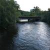 Bridge over Huron River facing southwest towards train bridge.