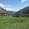 Climbing up Horse Ridge out of Tongue River Canyon