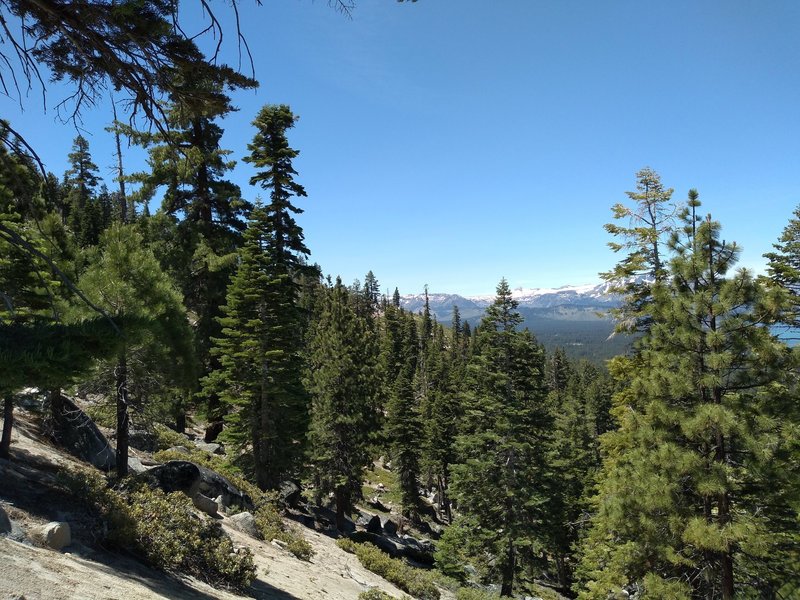 View of the trail and Sierra Nevada Mtn in distance