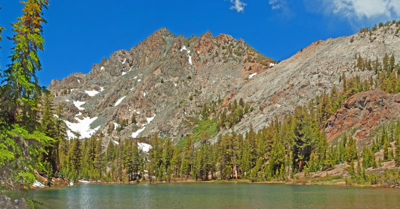 Superior Lake and the highest peak (10,532) of Red Top Mountain