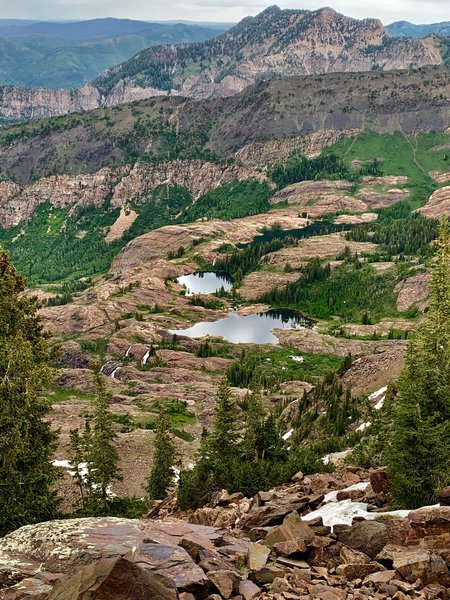 Lake Lillian, Florence & Blanche from the ridge up to Dromedary