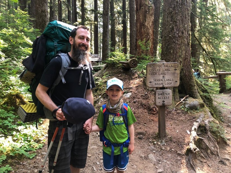 Seven Lakes Basin Loop sign again--we made it!