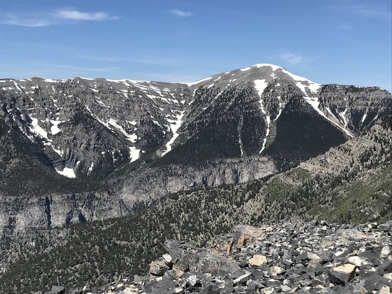 Mt. Charleston Peak from the top of Mummy's Toe.