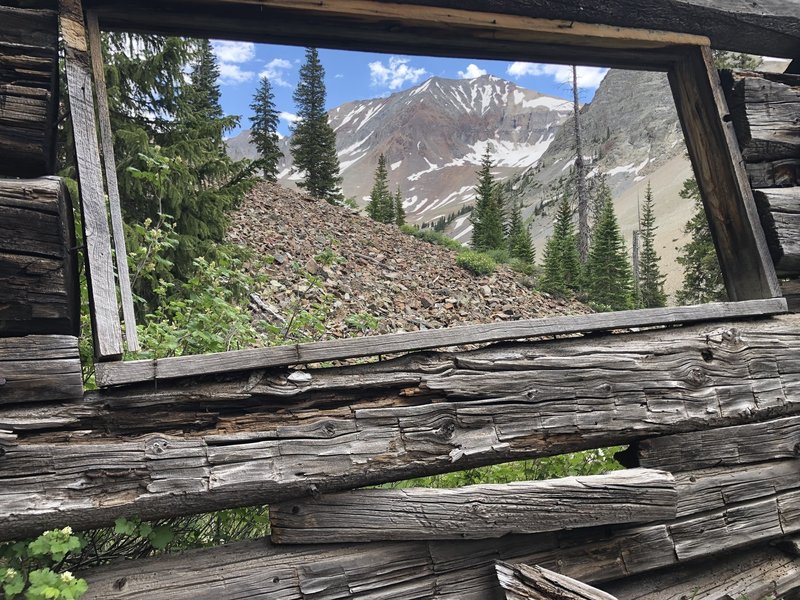 View from old log cabin at the top.