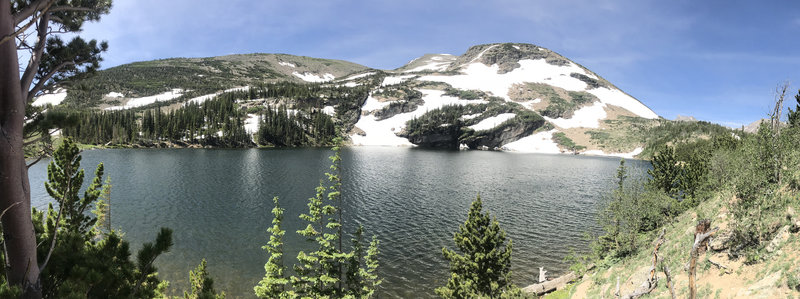 Waterfalls and snow in mid-July, as clear as an azure sky of deepest summer.