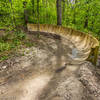 Wood berm on the newly rerouted South Loop decent trail.