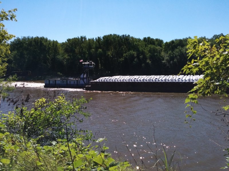 Barge coming through on Minnesota River.