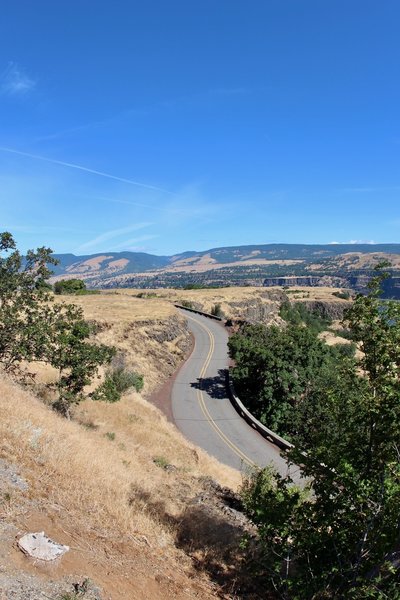 Winding on Historic Columbia River Highway.