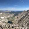 Mt. Audubon (right), the Coney Lakes basin (center), and the peaks of Wild Basin and the northern IPW (left) from the summit of Paiute.