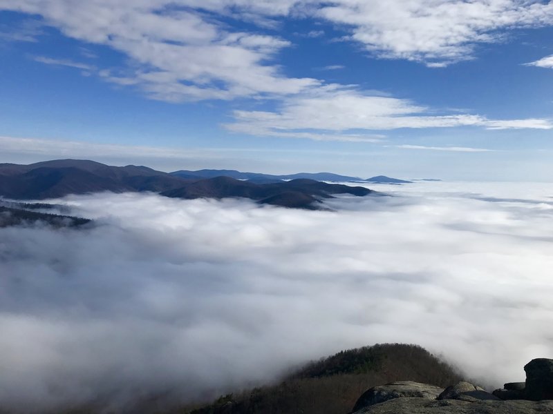 Summit, low fog.