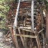 Abandoned and collapsed mine heading up the Mayflower Gulch Trail.