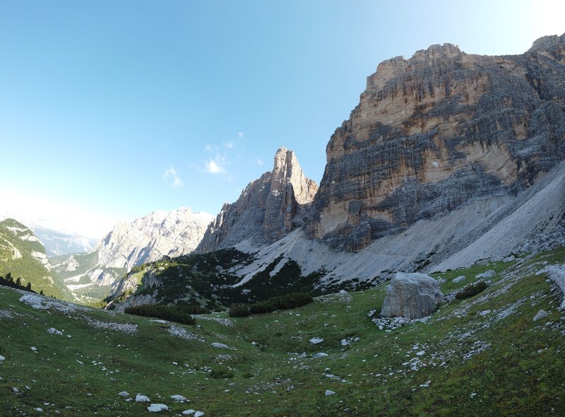 Forcella del Lago from the bottom.