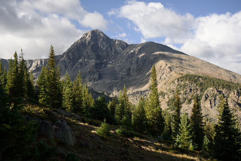 Holy Cross comes into view after you make your way around Notch mountain.