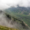 A windy Going-to-the-Sun Road without any traffic due to fire closures.