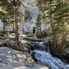 Pear Lake outlet stream. Also the stream to you need to cross to access half of the campsites and pit toilets