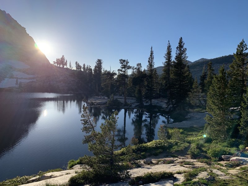 Looking west from the south/east side of the lake at sunset