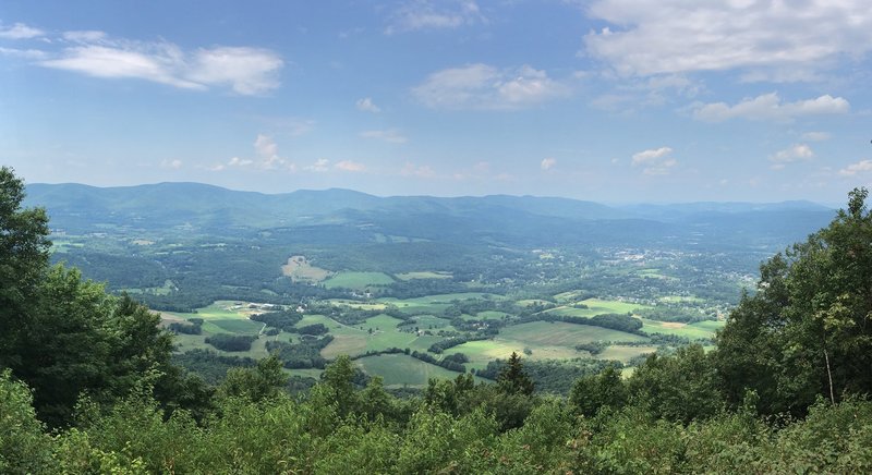 Overlook at the intersection of Mt. Prospect Trail and the Appalachian Trail, looking northwest over Williamstown.