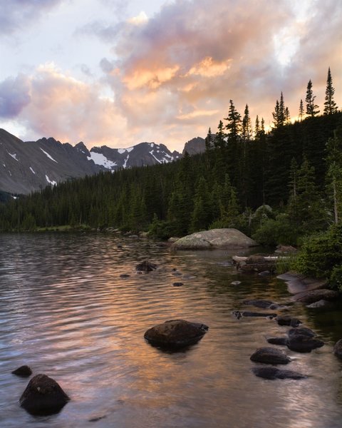 Hiked around the lake and then caught this sunset