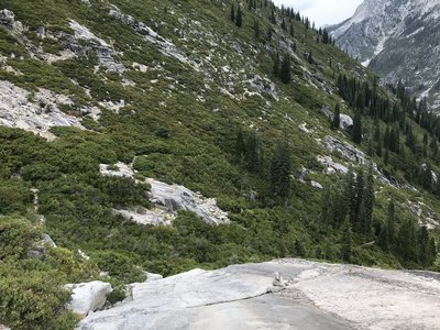 Looking back at the Boulder Creek Lakes Trail