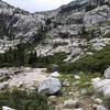 Looking up toward Forbidden Lakes from the Boulder Creek Lakes Trail