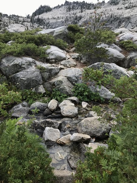 Scrambling up the Boulder Creek Lakes Trail