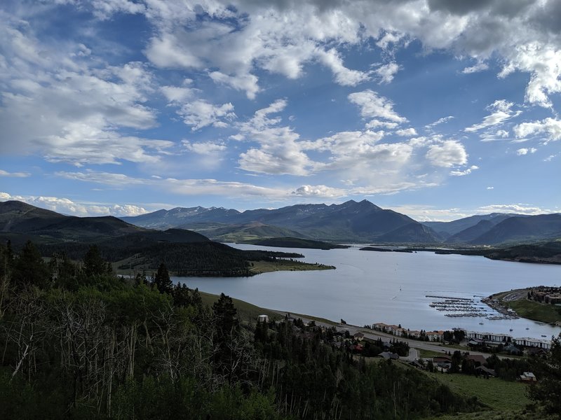 looking down towards Dillon reservoir