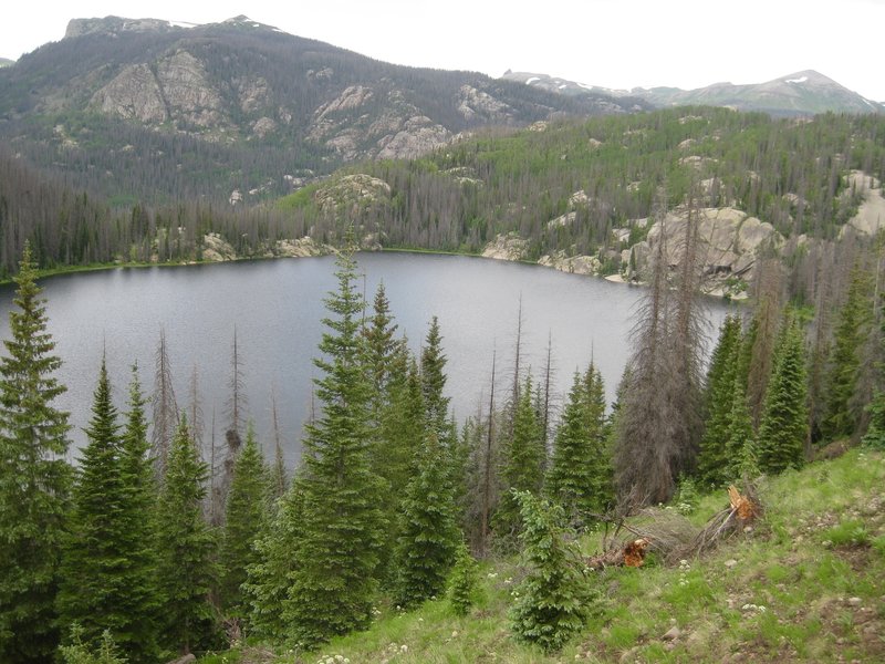 View of Granite Lake from above on Weminuche Trail