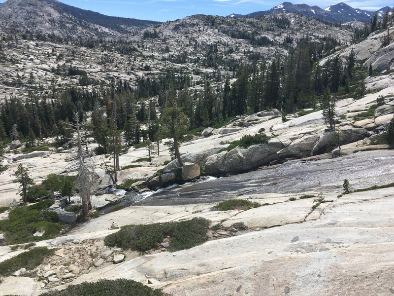 Beautiful granite hills with waterfalls