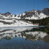 Icy reflections on Avalanche Lake